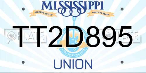 TT2D895 Mississippi License Plate