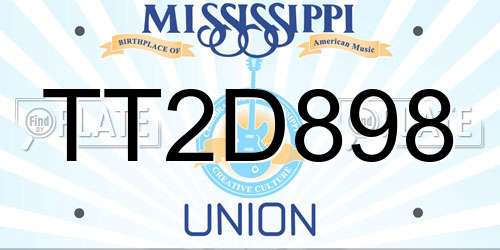 TT2D898 Mississippi License Plate
