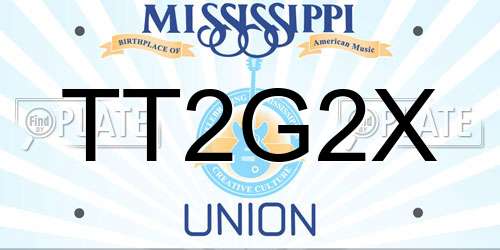 TT2G2X Mississippi License Plate