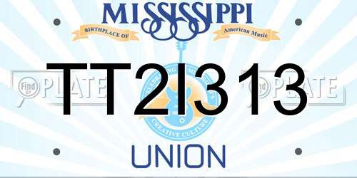 TT2I313 Mississippi License Plate