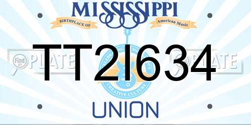 TT2I634 Mississippi License Plate