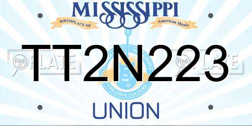 TT2N223 Mississippi License Plate