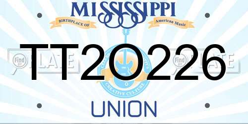 TT2O226 Mississippi License Plate
