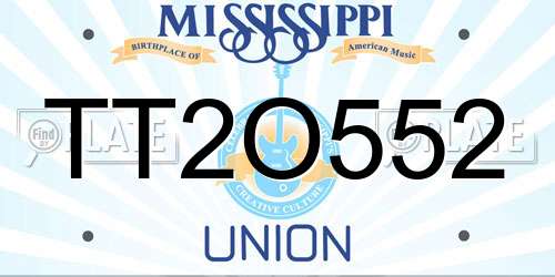 TT2O552 Mississippi License Plate
