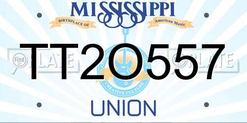 TT2O557 Mississippi License Plate
