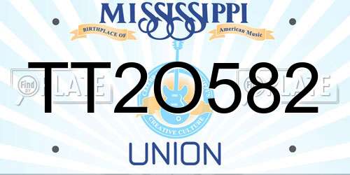 TT2O582 Mississippi License Plate