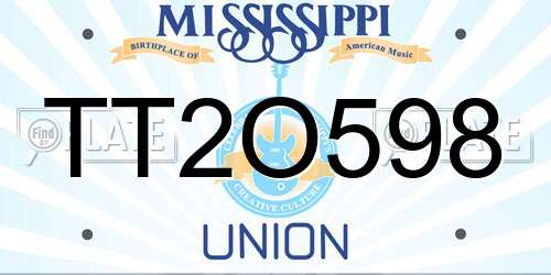 TT2O598 Mississippi License Plate