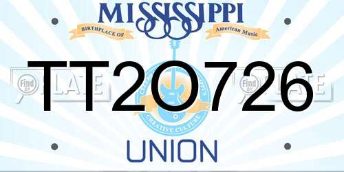 TT2O726 Mississippi License Plate