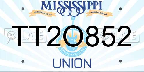 TT2O852 Mississippi License Plate