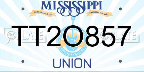 TT2O857 Mississippi License Plate