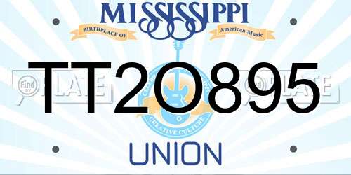 TT2O895 Mississippi License Plate