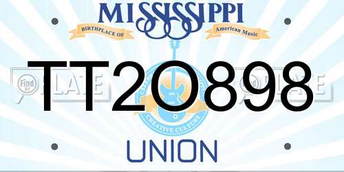 TT2O898 Mississippi License Plate