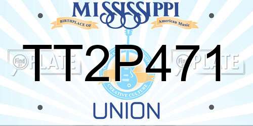 TT2P471 Mississippi License Plate