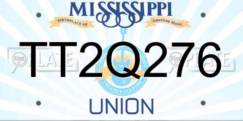 TT2Q276 Mississippi License Plate