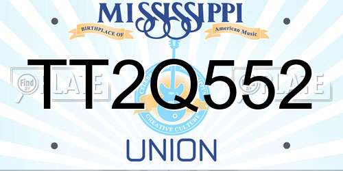 TT2Q552 Mississippi License Plate