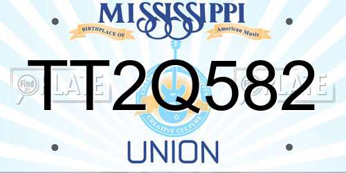 TT2Q582 Mississippi License Plate