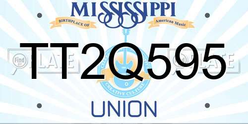 TT2Q595 Mississippi License Plate