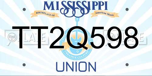 TT2Q598 Mississippi License Plate