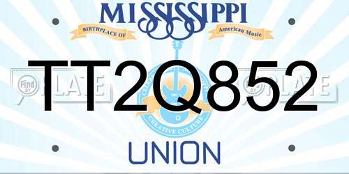TT2Q852 Mississippi License Plate