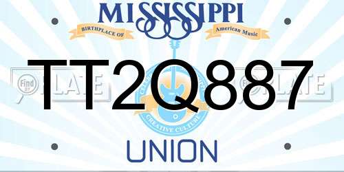 TT2Q887 Mississippi License Plate