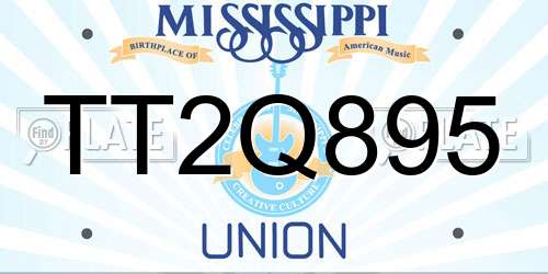 TT2Q895 Mississippi License Plate