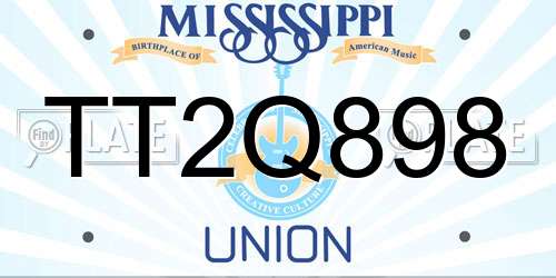 TT2Q898 Mississippi License Plate