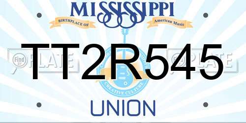 TT2R545 Mississippi License Plate