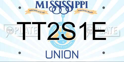 TT2S1E Mississippi License Plate