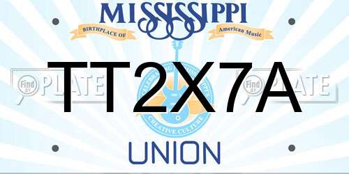 TT2X7A Mississippi License Plate