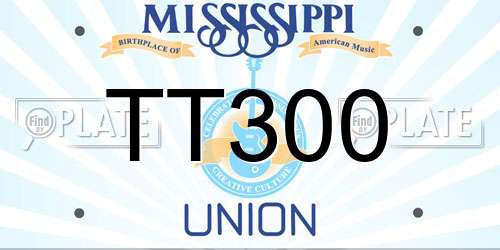 TT300 Mississippi License Plate