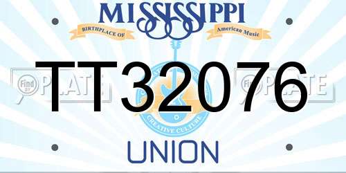 TT32076 Mississippi License Plate