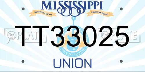 TT33025 Mississippi License Plate
