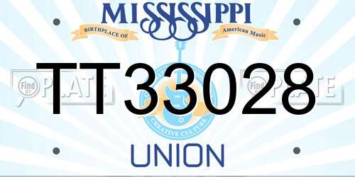 TT33028 Mississippi License Plate