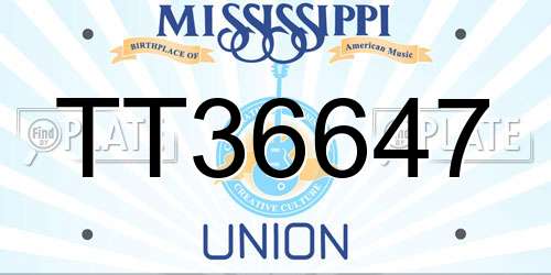 TT36647 Mississippi License Plate