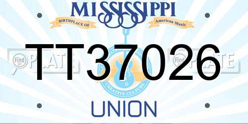 TT37026 Mississippi License Plate