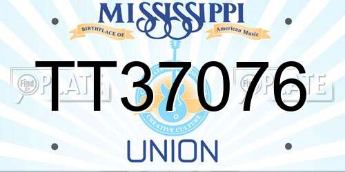 TT37076 Mississippi License Plate
