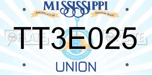 TT3E025 Mississippi License Plate