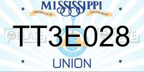 TT3E028 Mississippi License Plate