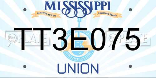 TT3E075 Mississippi License Plate