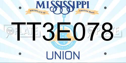 TT3E078 Mississippi License Plate