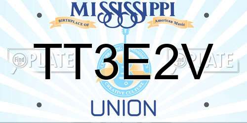 TT3E2V Mississippi License Plate