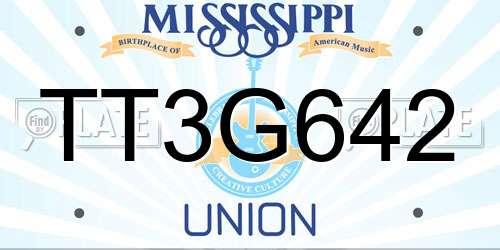 TT3G642 Mississippi License Plate