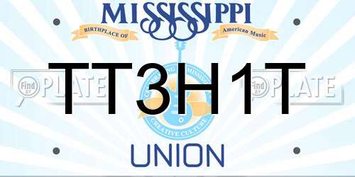 TT3H1T Mississippi License Plate
