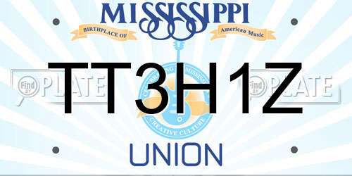 TT3H1Z Mississippi License Plate