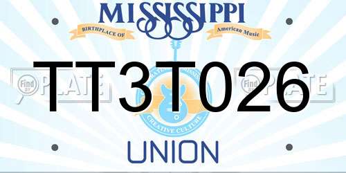 TT3T026 Mississippi License Plate