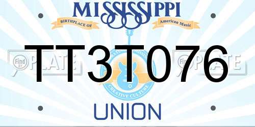 TT3T076 Mississippi License Plate