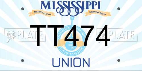 TT474 Mississippi License Plate