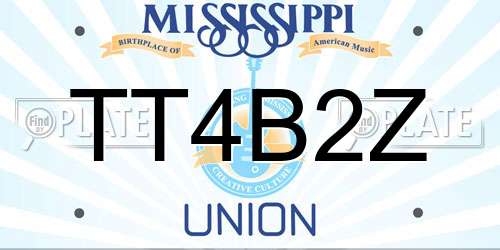TT4B2Z Mississippi License Plate