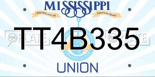 TT4B335 Mississippi License Plate