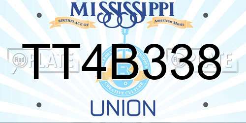 TT4B338 Mississippi License Plate